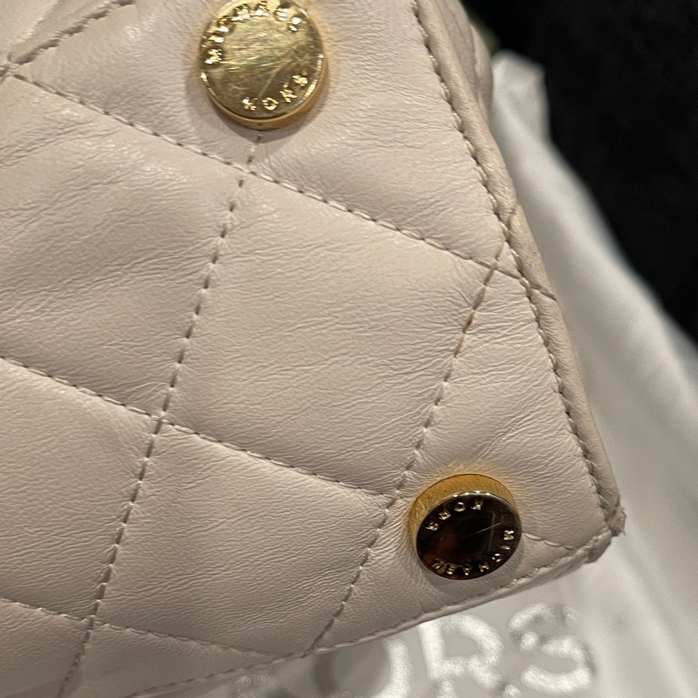 Michael Kors Quilted Shoulder Bag in Cream with Gold Accents - Picture 9 of 11